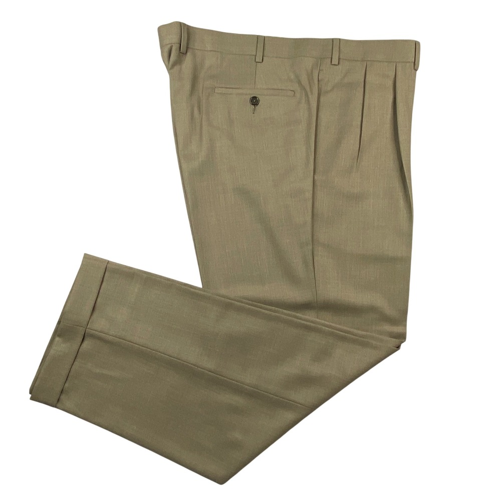 Lauren Ralph Lauren Mens Dress Pants 40x30 Tan Machine Washable Cuffed NEW